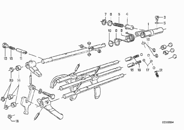 Getrag 262 Внутрен.детали механизма ПП для BMW E12 528i M30 (схема запчастей)