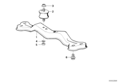 Крепление КПП для BMW E34 M5 3.6 S38 (схема запасных частей)