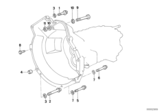 Крепление коробки передач для BMW E30 324td M21 (схема запасных частей)