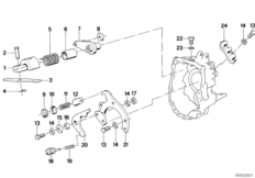 Getrag 280 Внутрен.детали механизма ПП для BMW E34 M5 3.8 S38 (схема запасных частей)