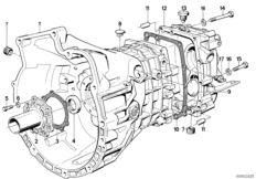 ZF S5-16 Картер/дополнительные элементы для BMW E30 316 M10 (схема запасных частей)