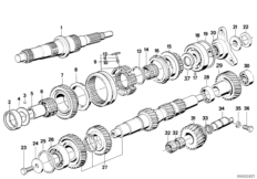 Getrag 280 Детали блока шестерен для BMW E34 M5 3.6 S38 (схема запасных частей)