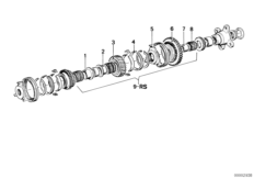 Getrag 235 Детали блока шестерен для BMW E12 520i M10 (схема запасных частей)