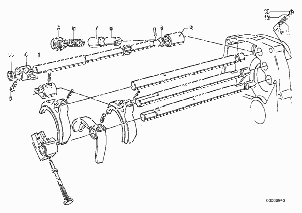 Getrag 235 Внутрен.детали механизма ПП для BMW E12 520 M10 (схема запчастей)