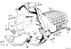 Getrag 245/10/11 Картер и доп.элементы для BMW E12 520i M20 (схема запасных частей)