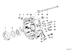 Getrag 265/5 Картер и дополнит.элементы для BMW E23 735i M30 (схема запасных частей)