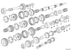 Getrag 265/5 Детали блока шестерен для BMW E12 535i M30 (схема запасных частей)