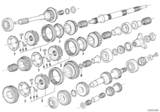 Getrag 265/5 Детали блока шестерен для BMW E12 528 M30 (схема запасных частей)