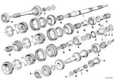 Getrag 265/5 Детали блока шестерен для BMW E23 728i M30 (схема запасных частей)