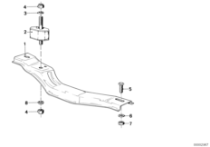 Крепление КПП для BMW E12 525 M30 (схема запасных частей)