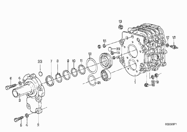 Getrag 265/6 Картер и дополнит.элементы для BMW E23 732i M30 (схема запчастей)