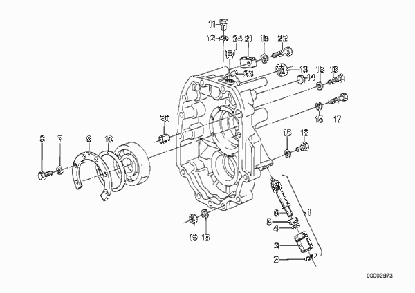 Getrag 265/6 Крышка/привод спидометра для BMW E23 728iS M30 (схема запчастей)
