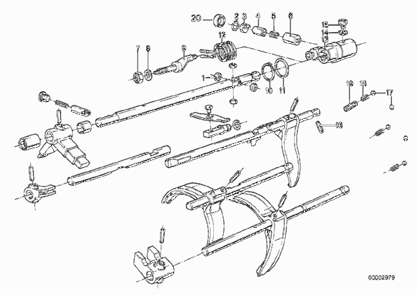 Getrag 265/6 внутр.элем.механизма ПП для BMW E30 M3 S14 (схема запчастей)