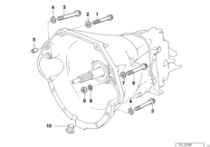 Крепление коробки передач для BMW E38 740i M60 (схема запасных частей)