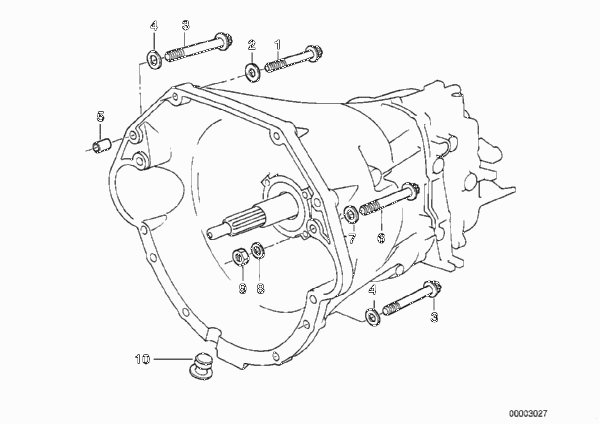 Крепление коробки передач для BMW E32 730iL M60 (схема запчастей)