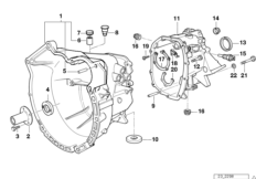 S5D...G картер + дополнительные элементы для BMW E46 316i 1.6 M43 (схема запасных частей)