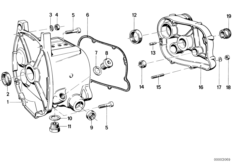 Картер КПП/вспом.оборуд./уплотнители для BMW 2476 R50/5 0 (схема запасных частей)