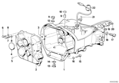 Картер КПП/вспом.оборуд./уплотнители для BMW K569 K 75 C (0564,0574) 0 (схема запасных частей)