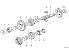 Выходной вал 5-ступ. КПП для BMW K589 K 100 RS 83 (0502,0503,0513) 0 (схема запасных частей)