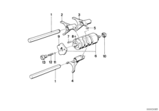 Механизм ПП 5-ступенчатой КПП для MOTO 89V1 K 1 (0525,0535) 0 (схема запасных частей)