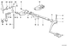 Детали механизма ПП 5-ступ. КПП для BMW 89V1 K 100 RS (0523,0533) 0 (схема запасных частей)