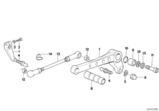 Рычаг переключения передач для BMW 89V1 K 1 (0525,0535) 0 (схема запасных частей)