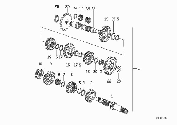5-ступенчатая КПП/детали блока шестерен для BMW E169 F 650 94 (0161) 0 (схема запчастей)