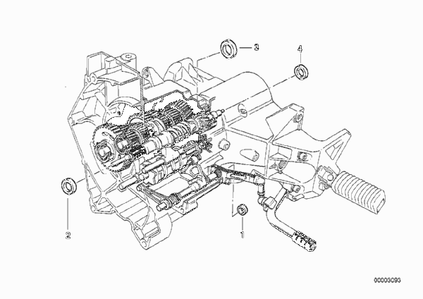 Коробка передач/сальник для BMW 259E R 850 GS 95 (0403) 0 (схема запчастей)