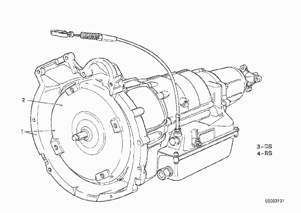 автоматическая коробка передач для BMW E23 735i M30 (схема запчастей)
