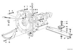 Крепление коробки передач/крепление для BMW E23 728 M30 (схема запасных частей)