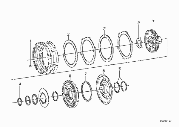 ZF 3HP20 Приводная муфта A/B для BMW E12 525 M30 (схема запчастей)