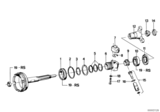 ZF 3HP20 Выход/привод спидометра для BMW E12 525 M30 (схема запасных частей)