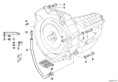Дополнительные элементы КПП/крепление для BMW E30 324d M21 (схема запасных частей)