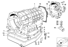 ZF 4HP22/24 Детали картера/маслян.картер для BMW E28 518i M10 (схема запасных частей)