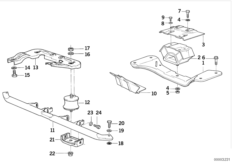 Крепление КПП для BMW E36 320i M50 (схема запасных частей)