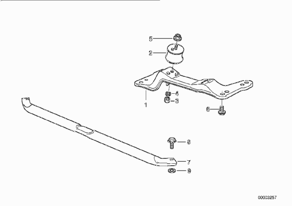 Крепление КПП для BMW E36 328i M52 (схема запчастей)