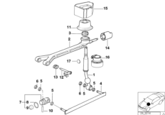 Механизм переключения передач МКПП для BMW E39 525i M54 (схема запасных частей)