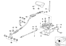Механизм ПП с Interlock АКПП для Японии для BMW E32 740i M60 (схема запасных частей)