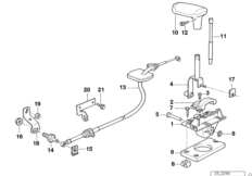 Механизм переключения передач АКПП для BMW E34 525ix M50 (схема запасных частей)