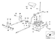 Механизм ПП с Interlock АКПП для Японии для BMW E34 525i M50 (схема запасных частей)