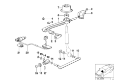 Механизм переключения передач МКПП для BMW E30 325i M20 (схема запасных частей)