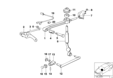 Механизм переключения передач МКПП для BMW E30 320is S14 (схема запасных частей)