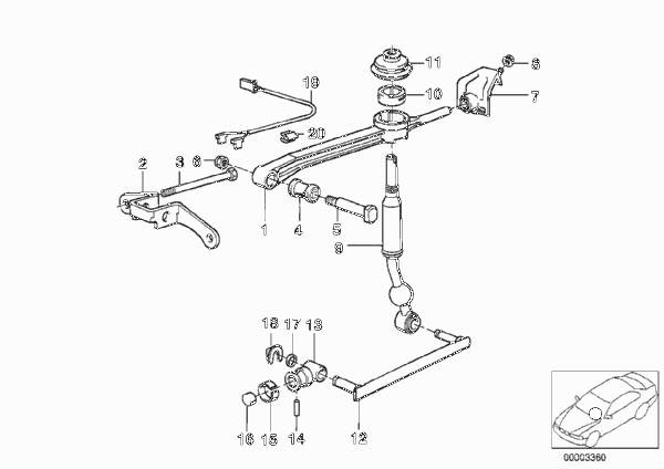Механизм переключения передач МКПП для BMW E30 M3 S14 (схема запчастей)