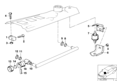 Механизм переключения передач МКПП для BMW E12 520 M20 (схема запасных частей)