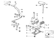 Механизм переключения передач АКПП для BMW E30 324td M21 (схема запасных частей)