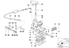 Механизм переключения передач АКПП для BMW E30 325ix M20 (схема запасных частей)