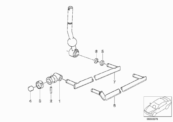 Механизм переключения передач МКПП для BMW E12 535i M30 (схема запчастей)