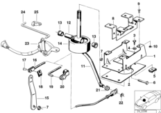 Механизм переключения передач АКПП для BMW E12 525 M30 (схема запасных частей)