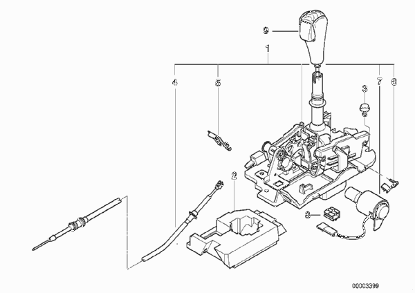 Механизм ПП стептроник SMG для BMW E36 M3 3.2 S50 (схема запчастей)