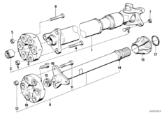 Детали карданного вала, полноприводный для BMW E30 325ix M20 (схема запасных частей)